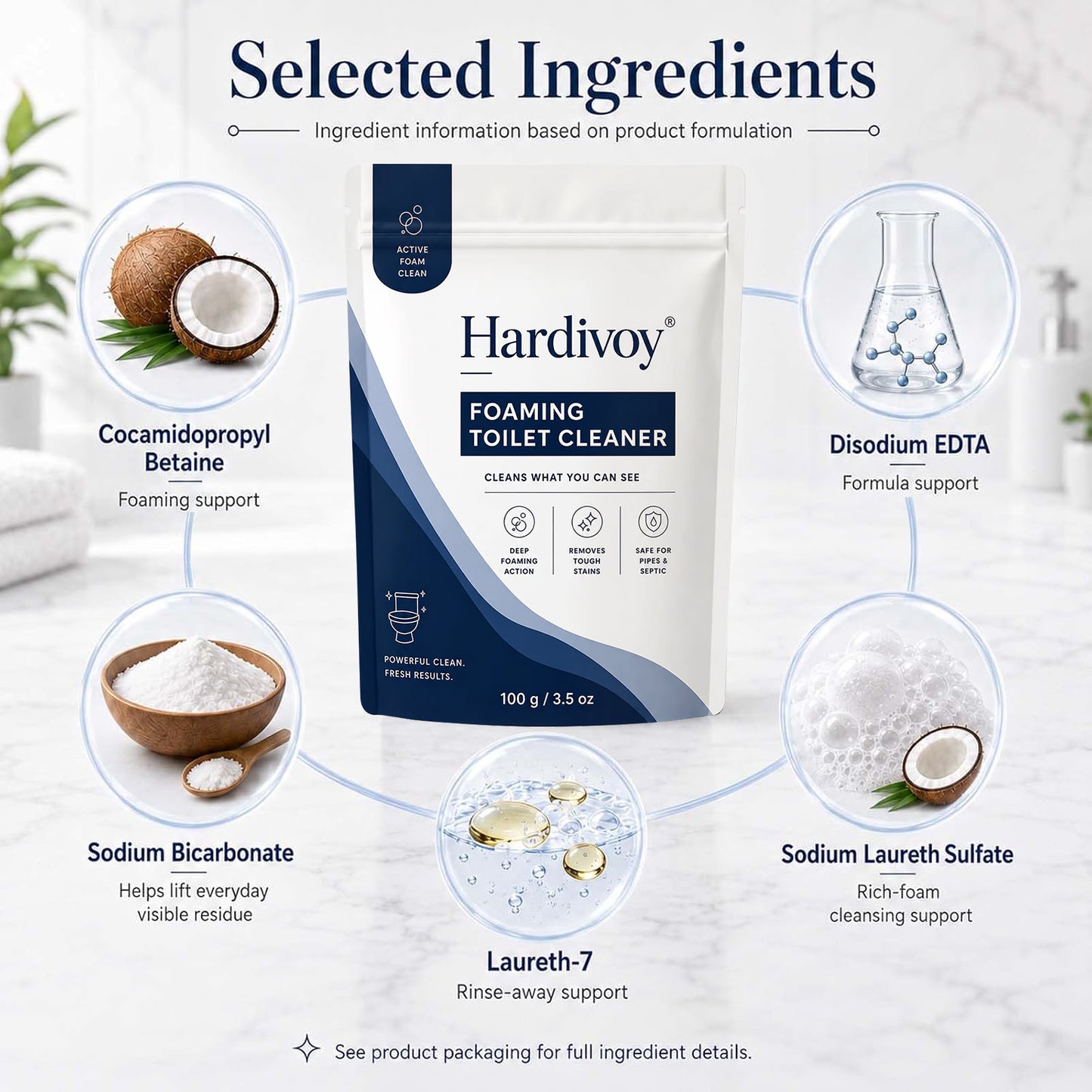 Hardivoy® Oxygen Foaming Toilet Cleaner Powder