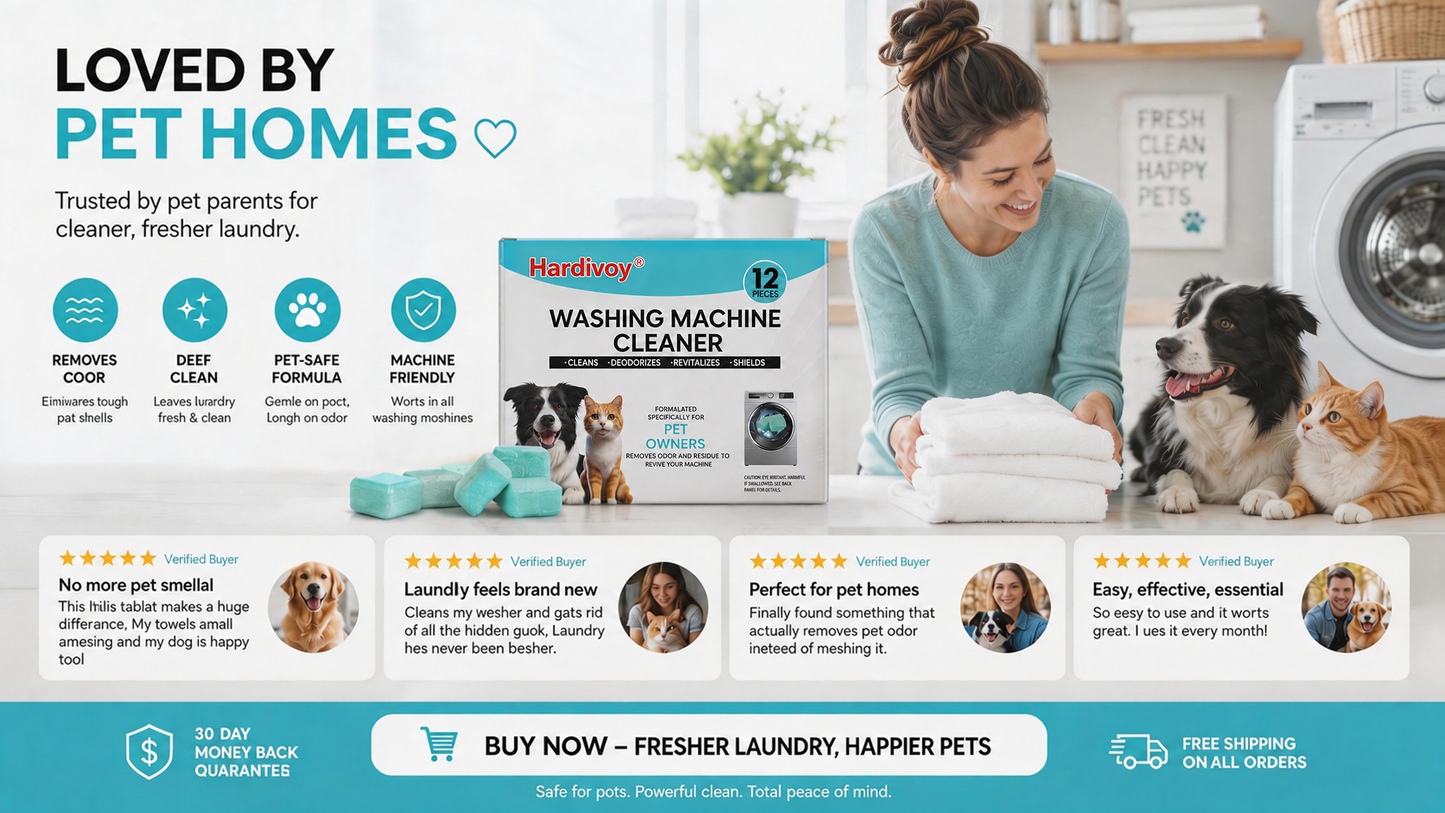 🔥Enjoy 49% OFF today--Washing Machine Cleaner Tablets – Deep Clean Washer Odors, Residue & Pet Hair Buildup