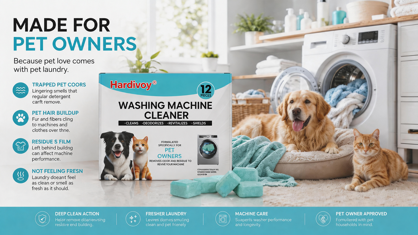 🔥Enjoy 49% OFF today--Washing Machine Cleaner Tablets – Deep Clean Washer Odors, Residue & Pet Hair Buildup