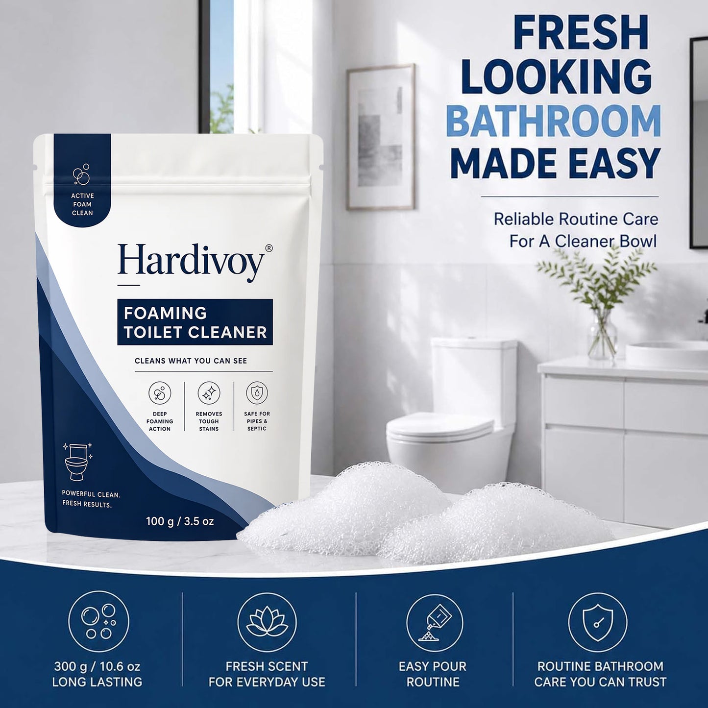 Hardivoy® Oxygen Foaming Toilet Cleaner Powder