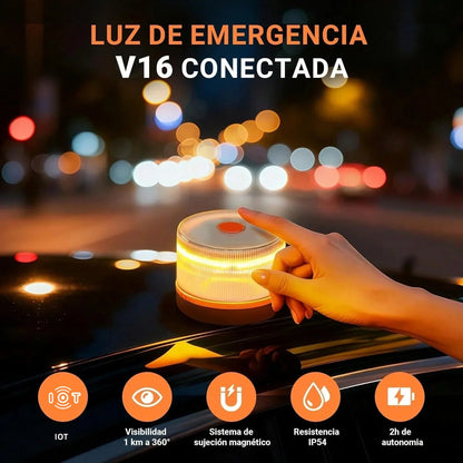 ⭐ÚLTIMAS 3 HORAS: 70% DE DESCUENTO⭐Luz de Emergencia V16 – Aprobada 2026, Magnética IP54 – Cumple con la Normativa 2026