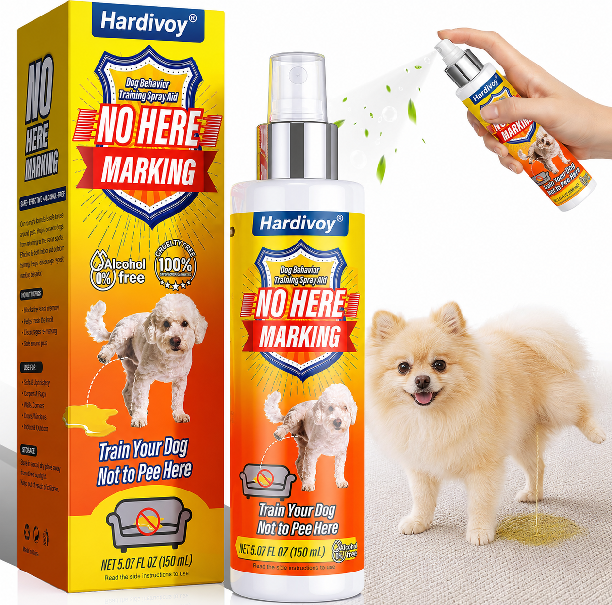 Hardivoy® Dog Training Spray – Stop Peeing, Marking & Chewing Indoors and Outdoors