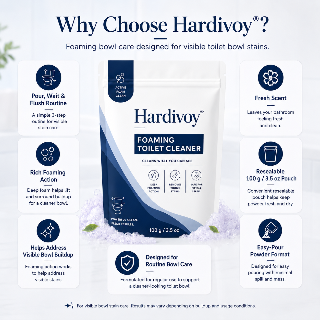 Hardivoy® Oxygen Foaming Toilet Cleaner Powder