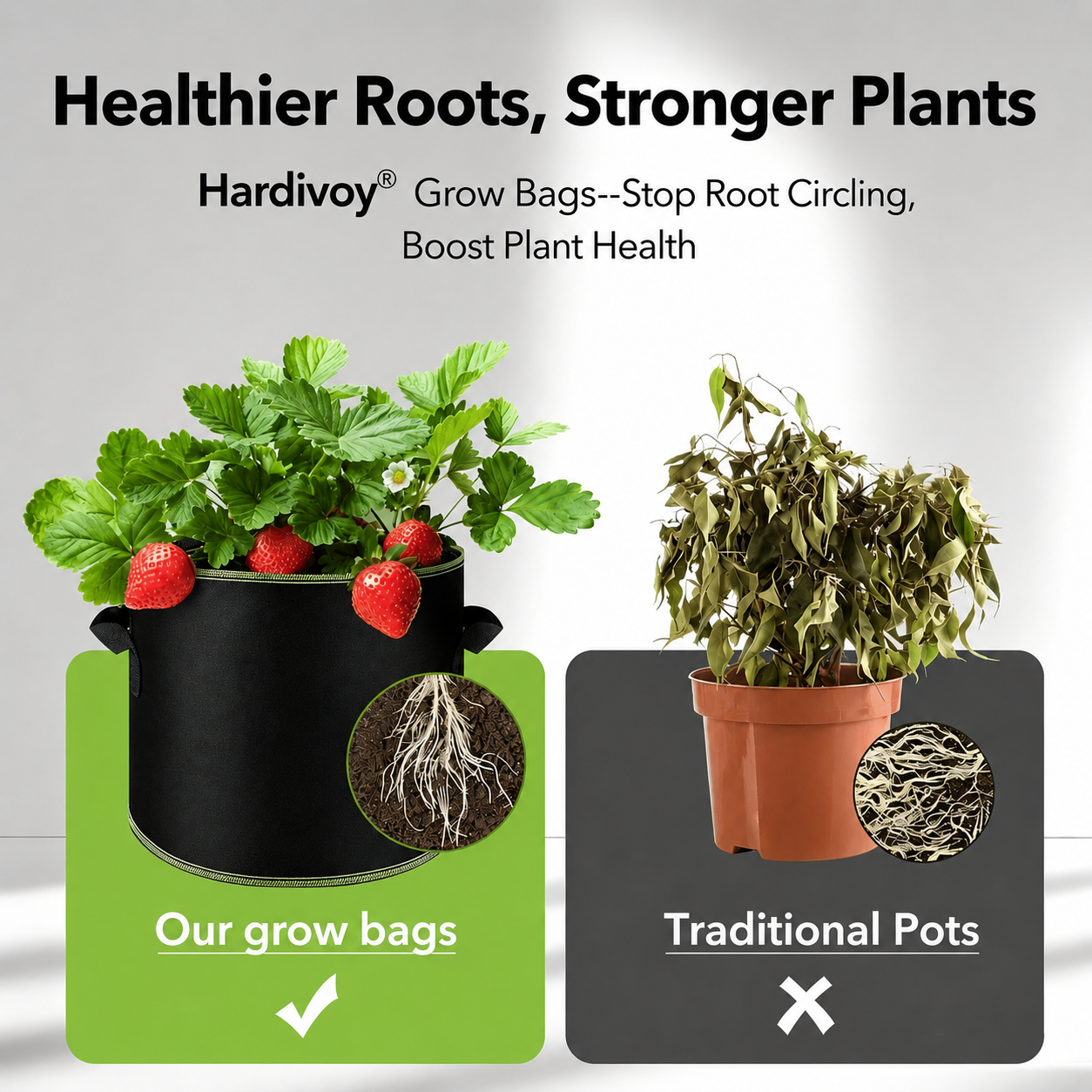 🌱 5-Pack 5 Gallon Grow Bags – Heavy Duty Aeration Fabric Pots with Handles for Vegetables, Flowers & Fruits 🪴